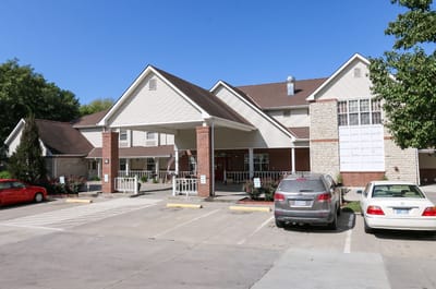Front exterior view of the facility with parking area