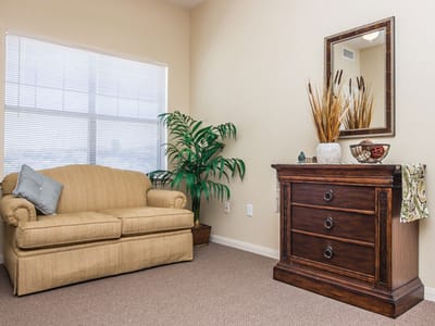 Cozy interior of a resident's living room