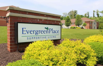 Exterior sign of Evergreen Place Assisted Living