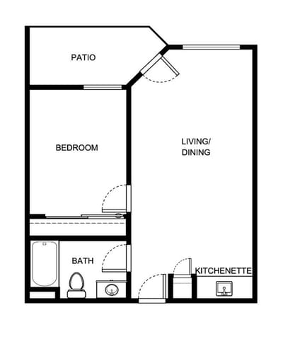 Architectural floor plan of a living unit