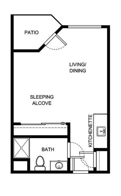 Architectural floor plan of a resident unit