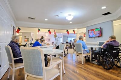 Residents enjoying a community activity in the common area