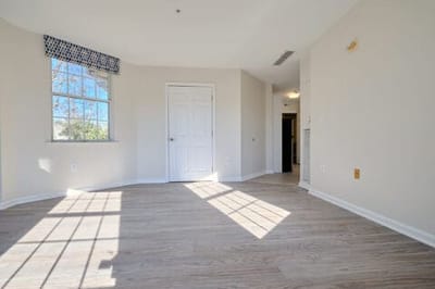 Bright, empty room with natural lighting