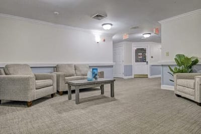 Common area with seating and natural light