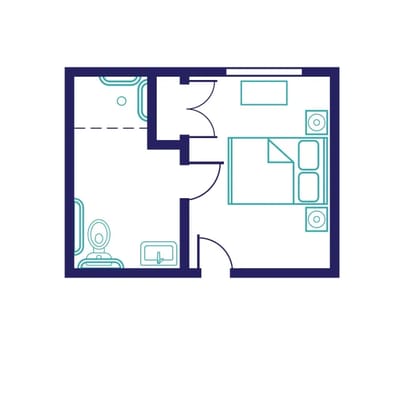 Architectural floor plan of a residential unit