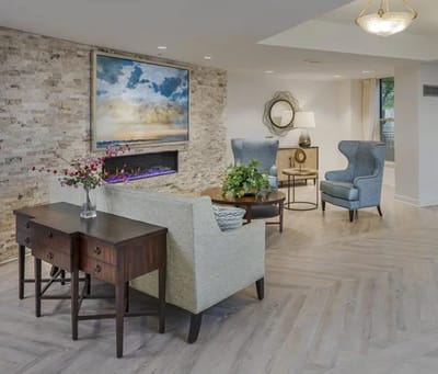 Cozy common area with comfortable seating and decor