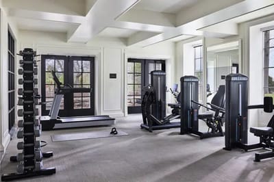 Interior view of a fitness area with exercise equipment