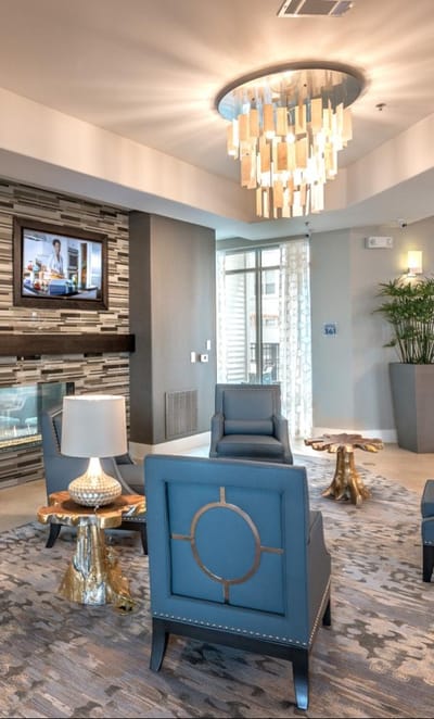 Elegant interior lounge area with stylish furniture