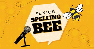 Graphic for a senior spelling bee event