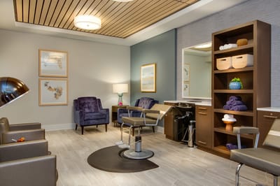 Interior view of a well-designed salon area