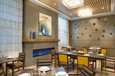 Elegant dining room setup with modern decor