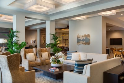 Bright, inviting common area with comfortable seating