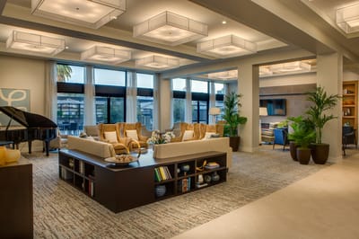 Bright and welcoming common area with comfortable seating