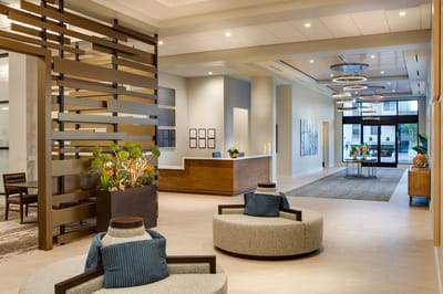 Bright and inviting lobby area with modern decor