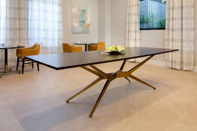 Interior common area featuring a dining table and decor