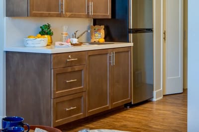 Bright kitchen area inside the facility
