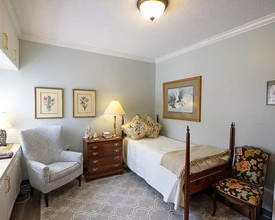 Cozy private resident room with a floral theme