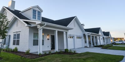 Exterior view of senior living facility residences