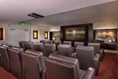 Interior view of a movie theater seating area