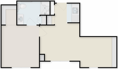 Architectural floor plan of a resident unit