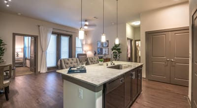 Modern interior of a senior living apartment