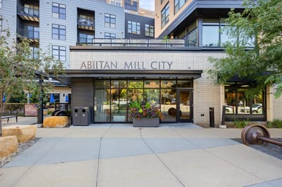 Exterior view of Abiitan Mill City with landscaping