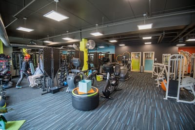 Interior view of a well-equipped fitness center