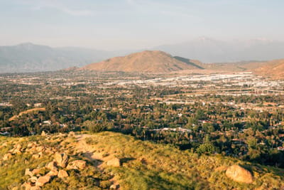 Aerial view of hills and valley