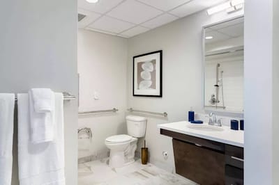 Modern bathroom in a senior living facility