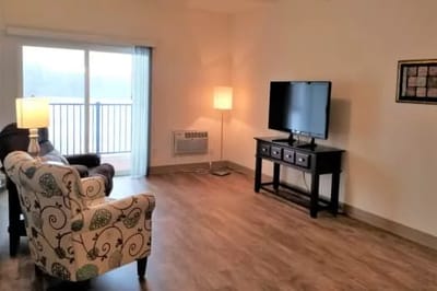 Bright living room in a senior apartment