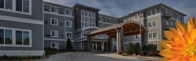 Exterior view of The Waters on 50th facility entrance
