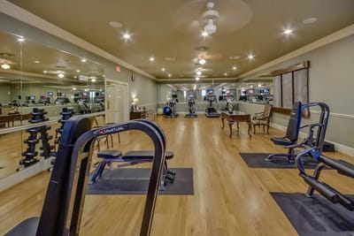 Interior view of the fitness area with equipment