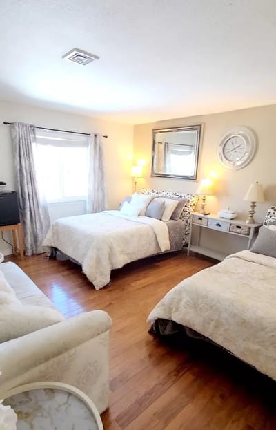 Cozy shared resident room with two beds and natural light