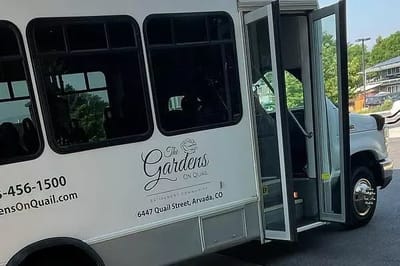 Facility transport van parked outside