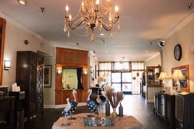 Bright interior of a welcoming lobby with decor