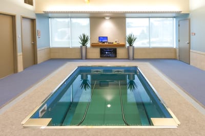 Interior view of a therapy pool area