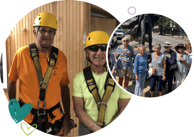 Residents participating in a fun activity together.