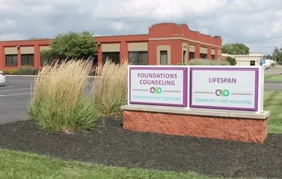 Signage outside a counseling facility.