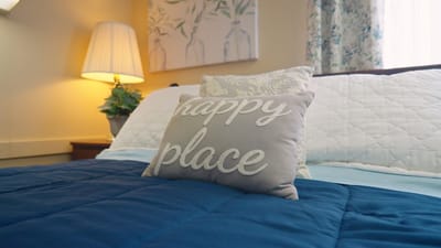 Comfortable bedroom in assisted living facility