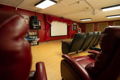 Interior of a movie theater room in the facility