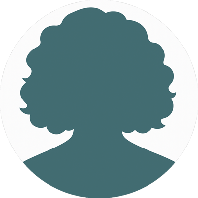 Silhouette of a person with curly hair