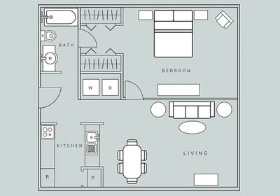 Architectural floor plan of a living space