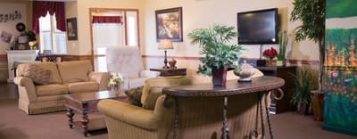 Cozy common area with seating and decor