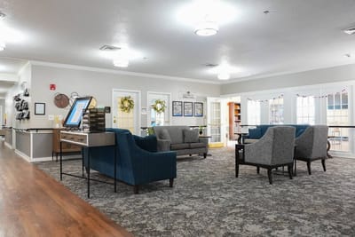 Cozy common area in a senior living facility