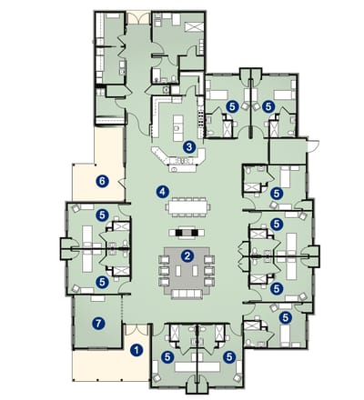 Architectural floor plan of the facility layout