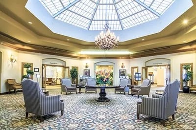 Bright and welcoming lobby area with comfortable seating