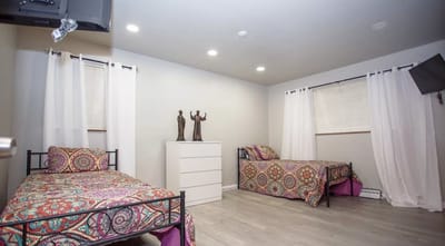 Interior view of a shared resident room with twin beds