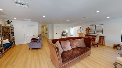 Bright common area with comfortable seating