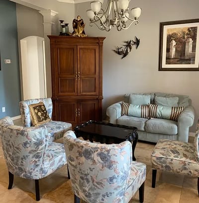 Cozy interior living room with seating area