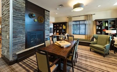 Cozy common area with seating and decor
